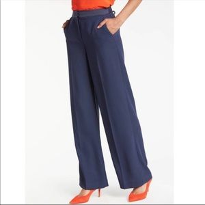 Boden Navy Marlin Wide Leg Trousers Pants 8P
